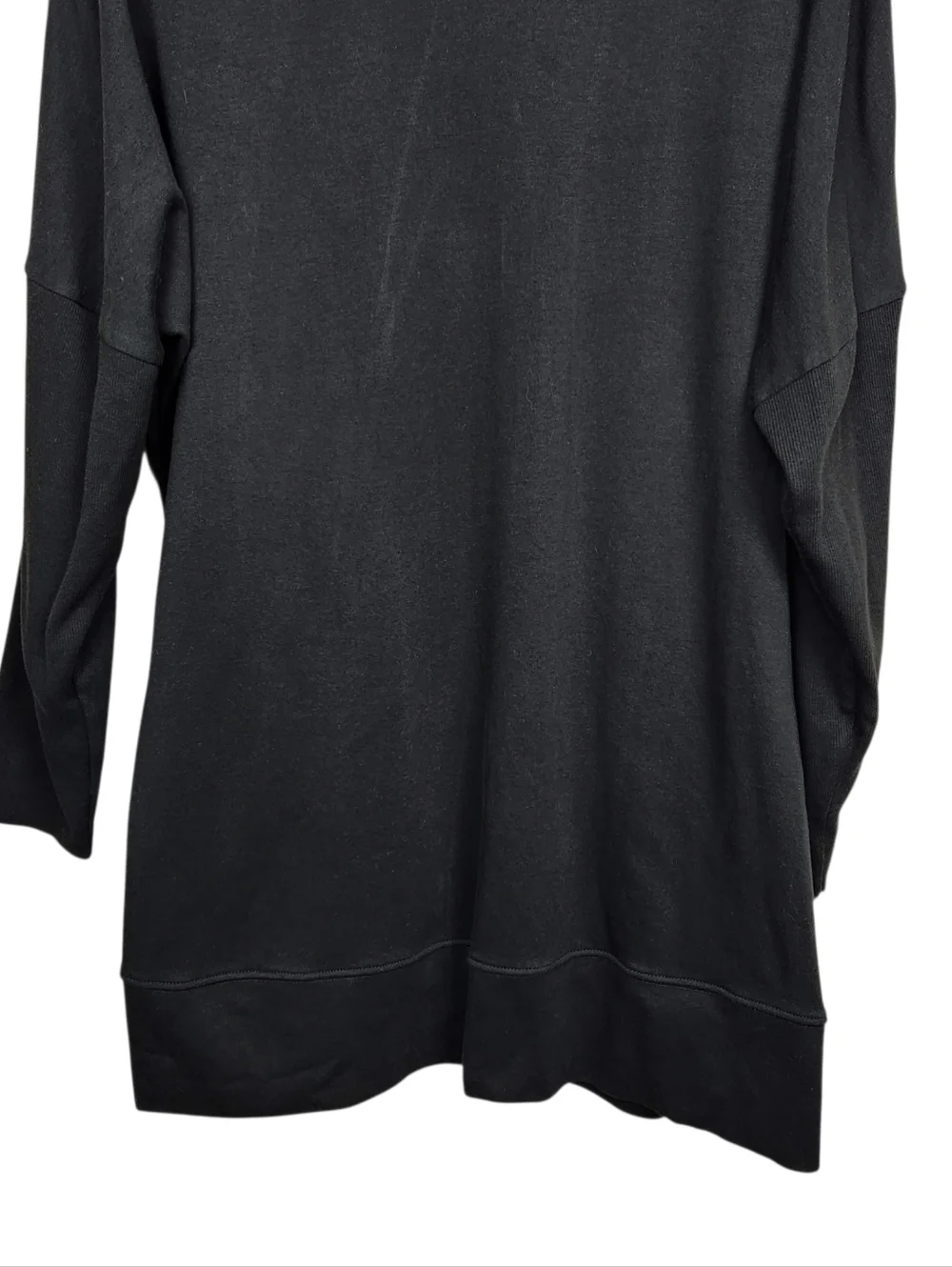 PACT Airplane Cardigan Black 100% Organic Cotton Travel Longline Womens Size M L - Picture 9 of 14